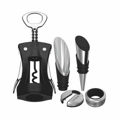 [5 PIEZAS] Juego de Accesorios para Vino + Set de Cuchillos para Queso gratis